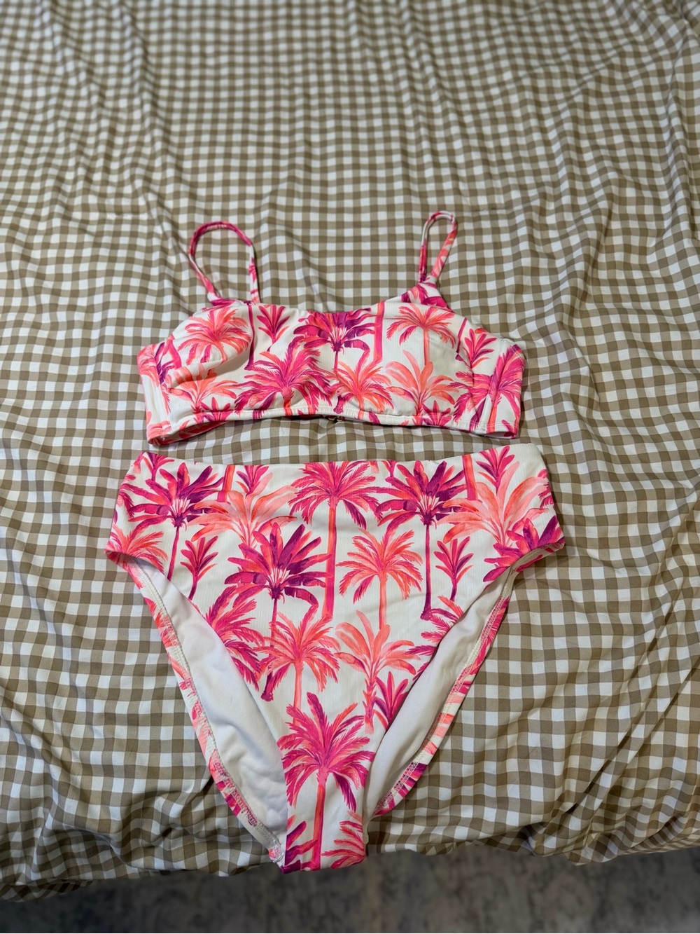 Shade & Shore Pink Palm Print Women’s Bikini Set